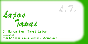 lajos tapai business card